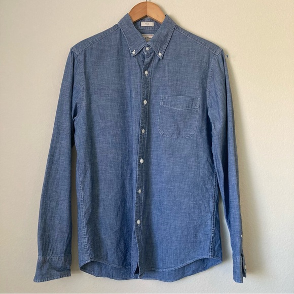 J. Crew Organic Cotton Denim Slim Shirt - Picture 2 of 6